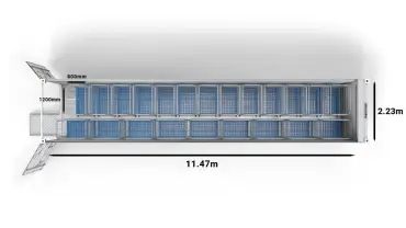 22 Trolleys in a 40ft ArcticStore Horizon